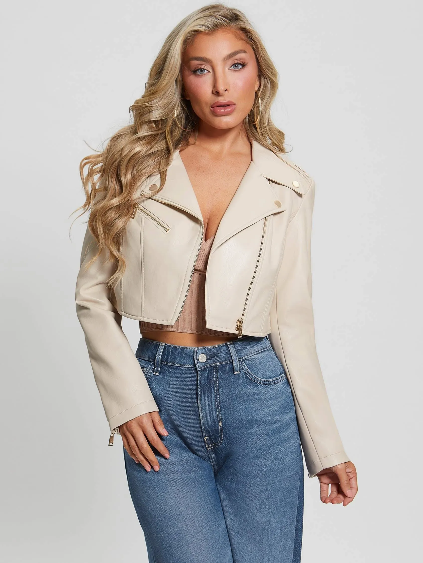 Rochelle Faux-Leather Moto Jacket