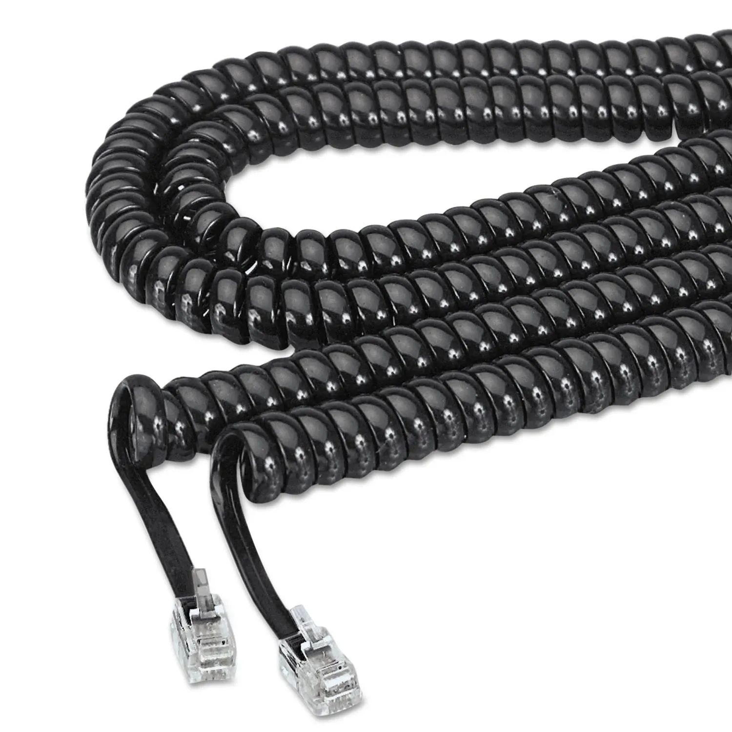 Softalk Coiled Phone Cord PLUG/PLUG 25 ft. Black