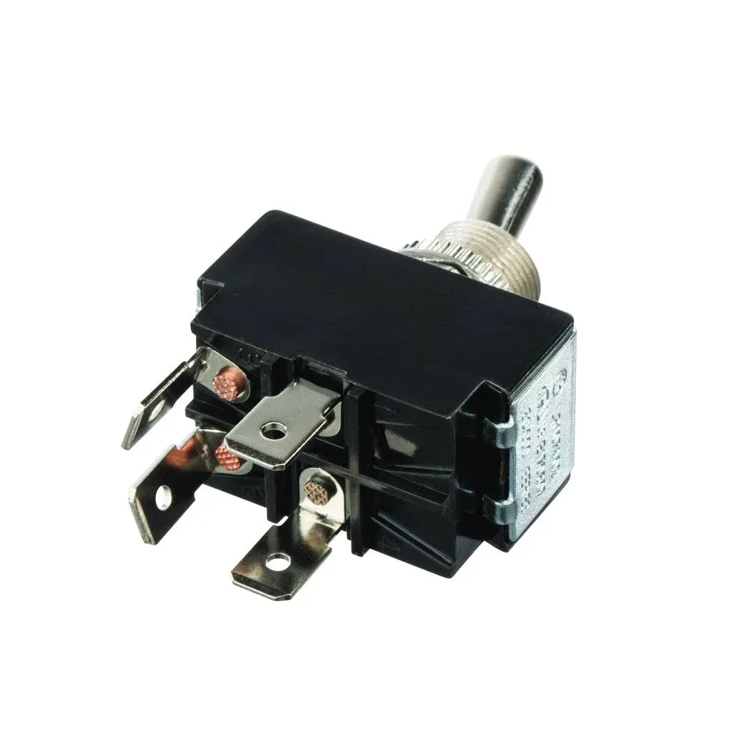 NSI 78080TQ Industries, LLC Toggle Switch, Maintained Contact and Multiple Pole, On Off Circut Function, DPST, Brass/Nickel Actuator, 15/10 amps at 125/250 VAC, 0.250 Quikconnect Connection