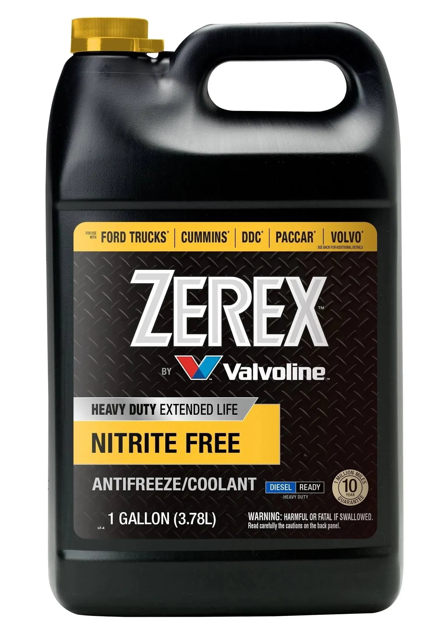 ZEREX Antifreeze Coolant: Concentrated, 1 gal Container Size, Yellow, OAT, Ethylene Glycol, Bottle