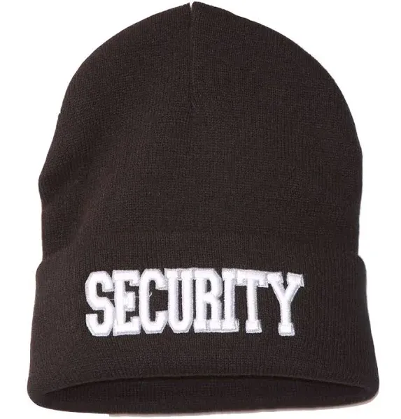 Security Knit Beanie Cuff Cap, Black