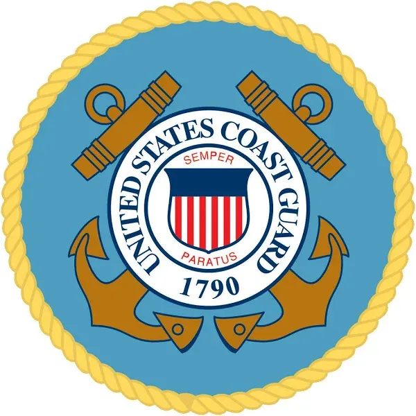 US Coast Guard Seal USCG Embelm Military Logo 5" Round Vinyl Decal Sticker for Cars Trucks Laptops etc... (Full Color)