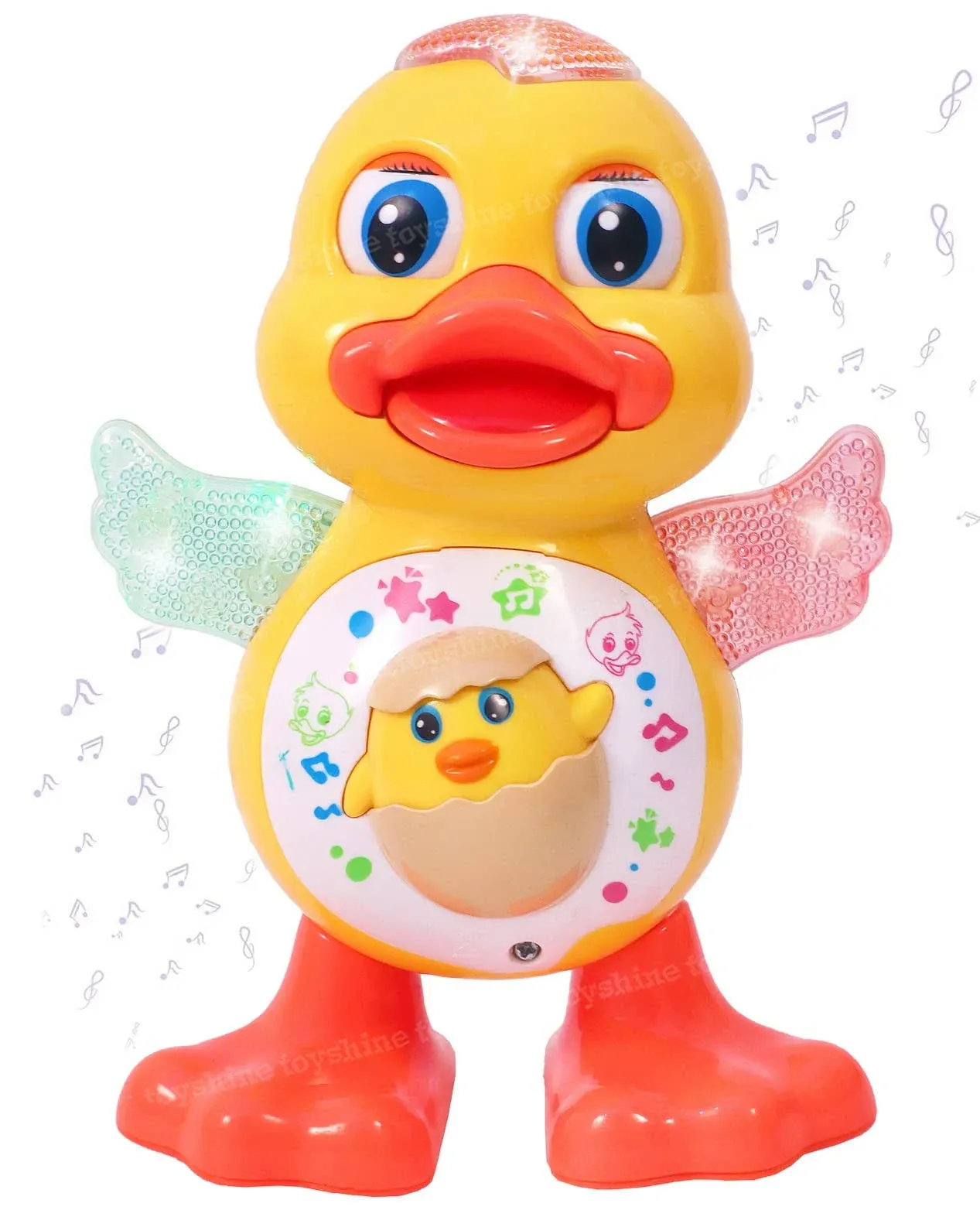 Toyshine Dancing Duck with Music Flashing Lights Plastic,Multi color, Pack of 1