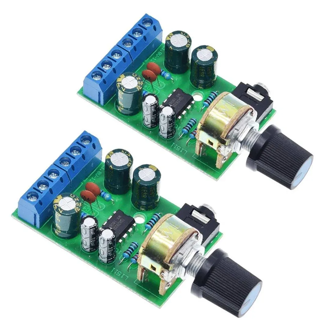 HiLetgo 2pcs TDA2822M DC 1.8-12V 2.0 Channel Stereo Amplifier Mini AUX Audio Amplifier Board Module AMP for Arduino