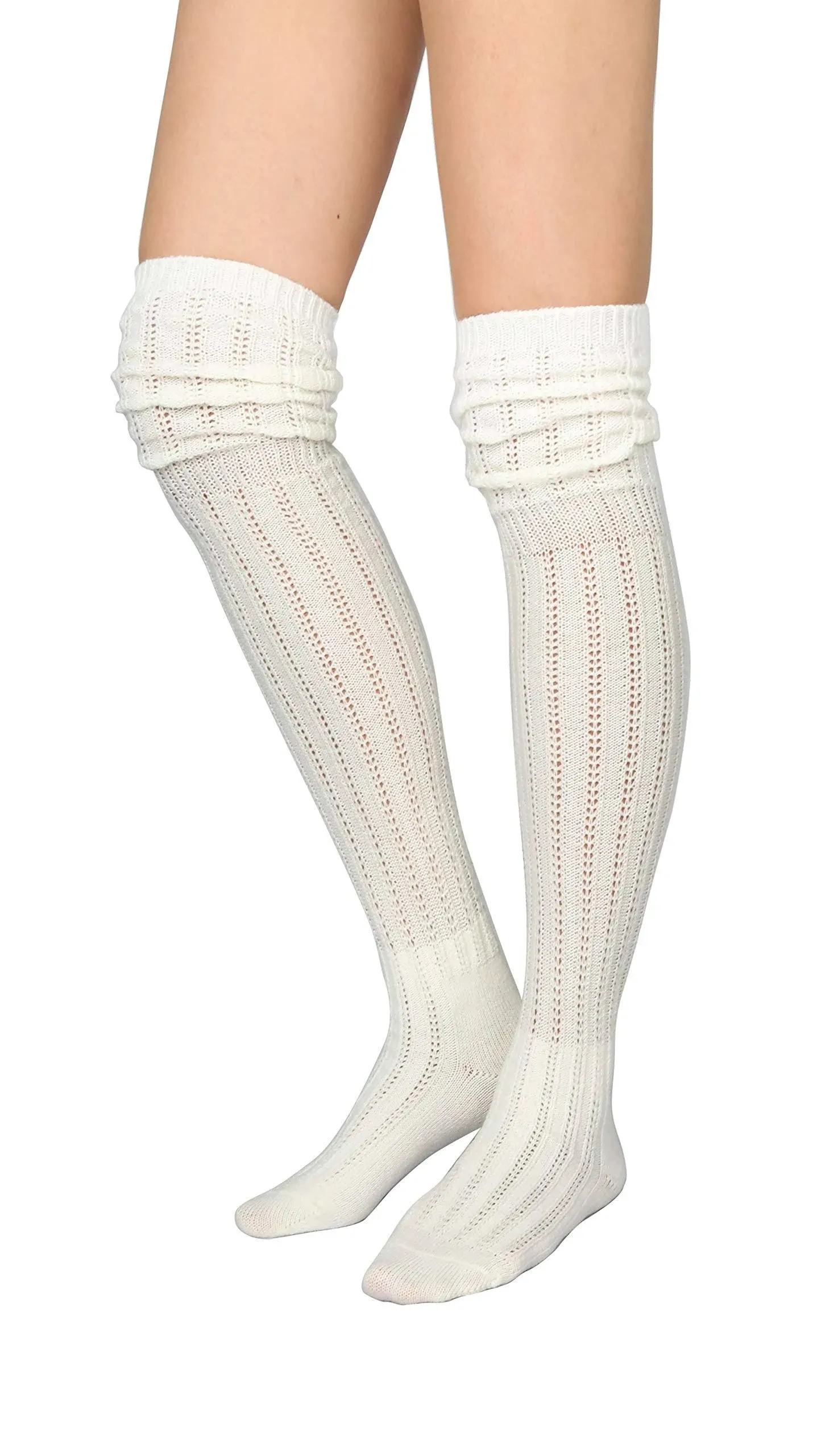 STYLEGAGA Winter Slouch Top Over The Knee High Knit Boot Socks