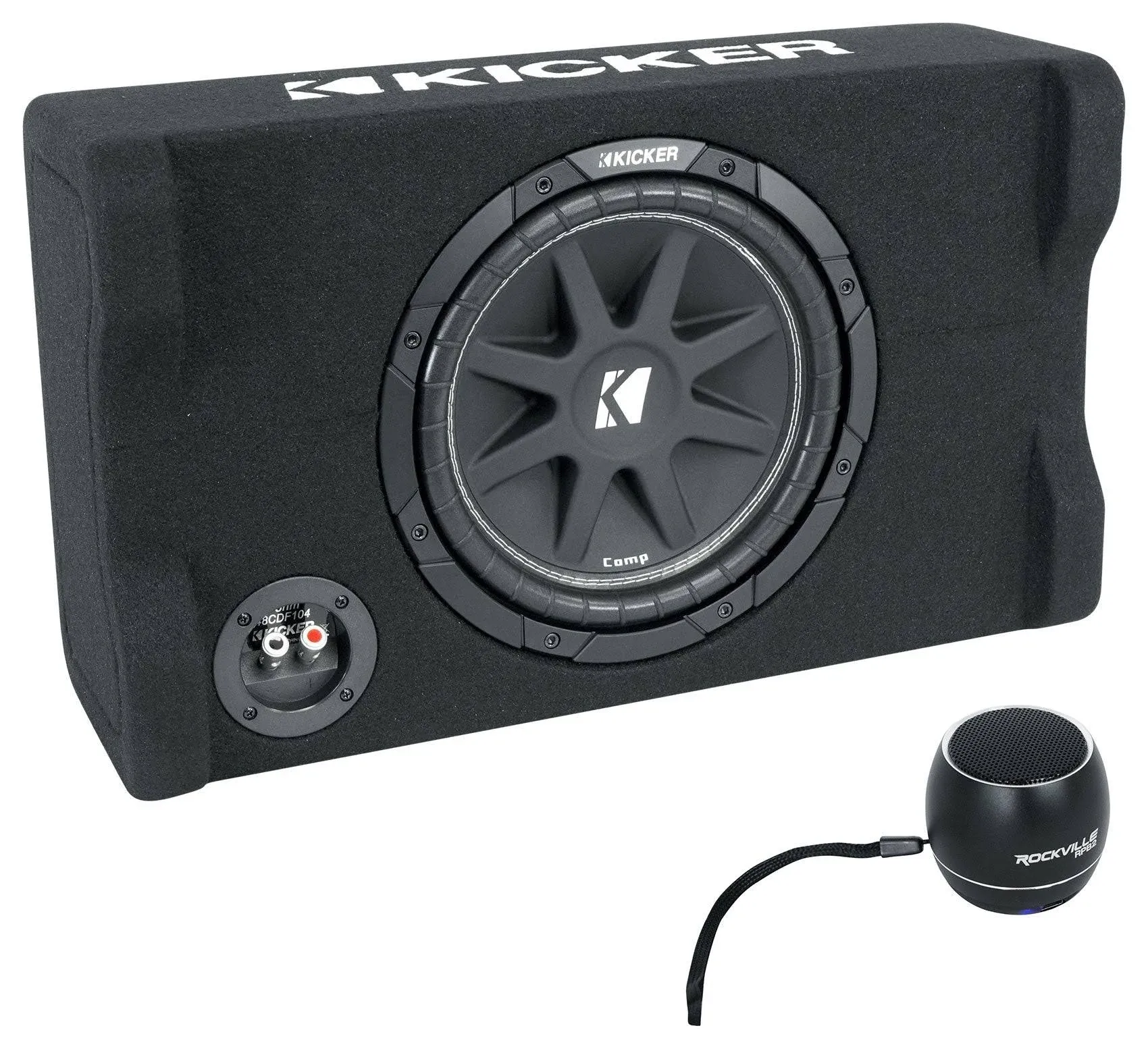 KICKER 48CDF104 Comp10 10" 300w Subwoofer+Sub Box Enclosure+Bluetooth Speaker