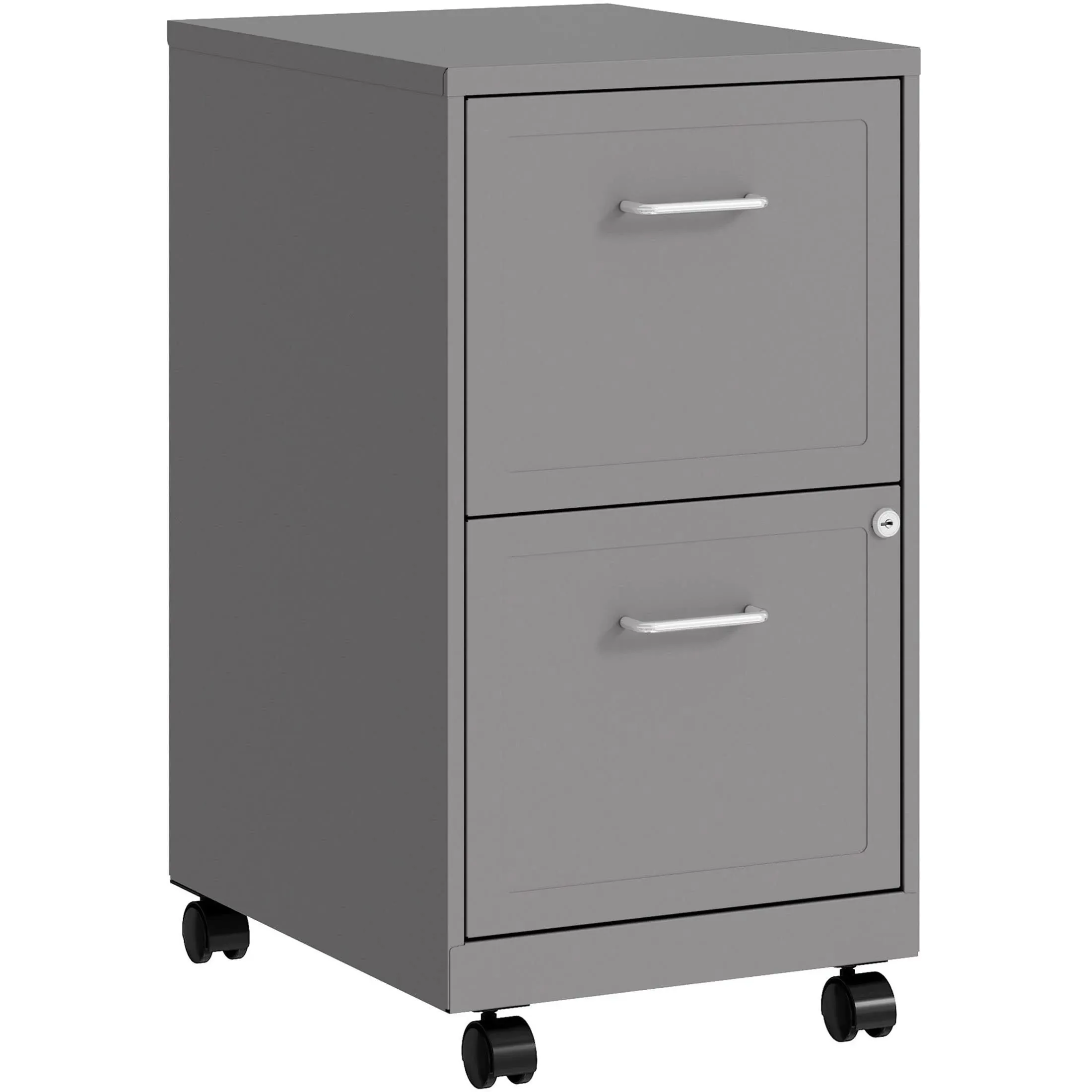 Lorell Chrome Pull F/F Mobile File Cabinet