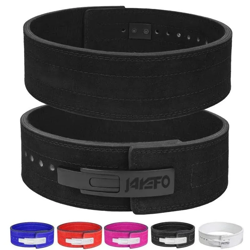 JAYEFO SPORTS LEATHER WEIGHT LIFTING LEVER BELT FOR POWERLIFTING IPF BUCKLE MEN & WOMEN STRONGMAN 10MM WORKOUT DEADLIFTS