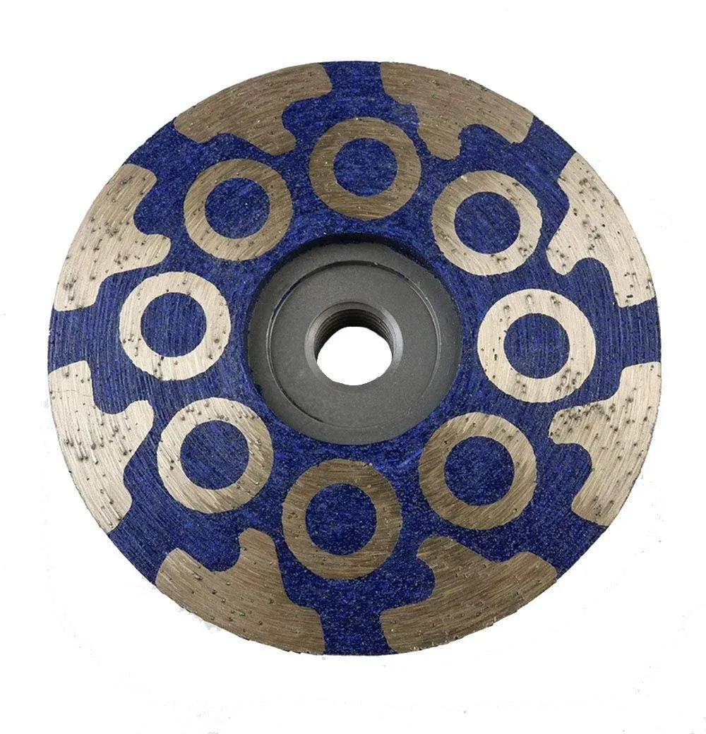 JDK 4 Inch Diamond Resin Filled Cup Wheel Grinding Wheel with Thread 5/8“-11 for Granite Stone and Tiles (Coarse)