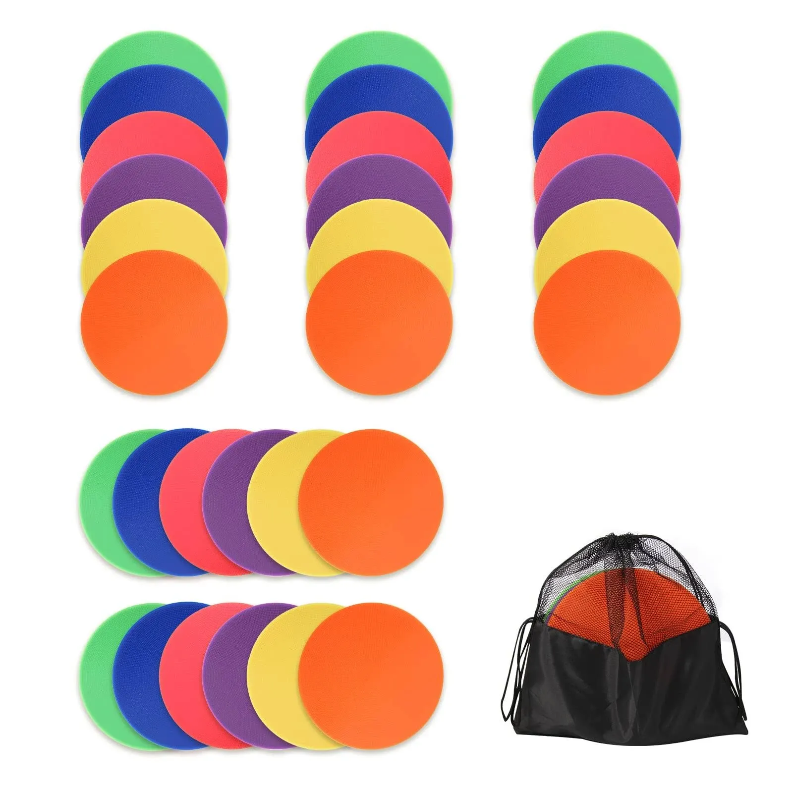 9 Inch Poly Vinyl Spot Markers, Non Slip Rubber Agility Markers Flat Field Cones Floor Dots,for Exercise Drills, Sports, Games, Speed Agility Training -30 Pcs