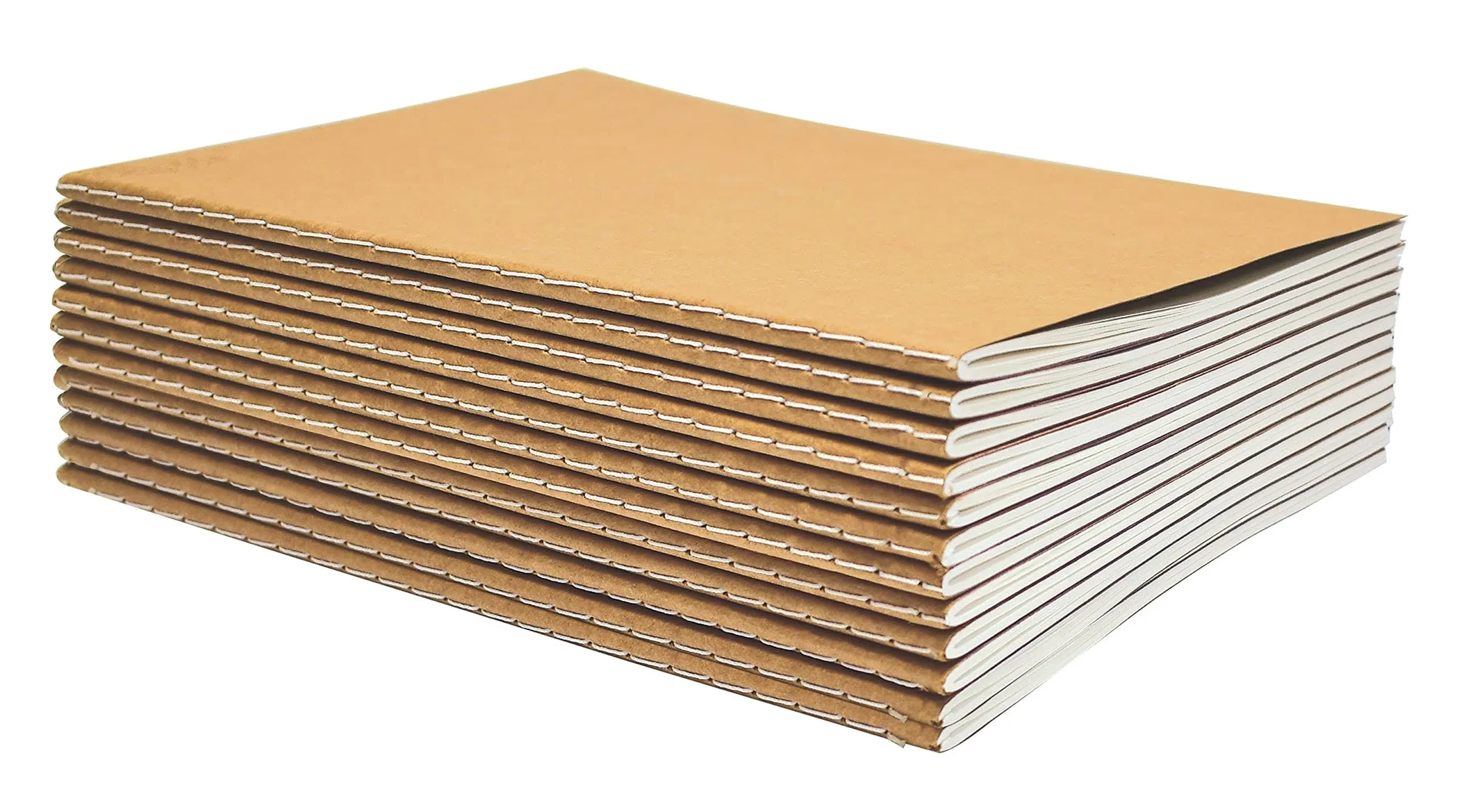 Better Office Products Kraft Notebooks Lined Paper, Bulk Pack 8.3 in x 5.5 in, A5 size, 60 Lined Ivory Pages, 80 GSM, Soft Cover Composition