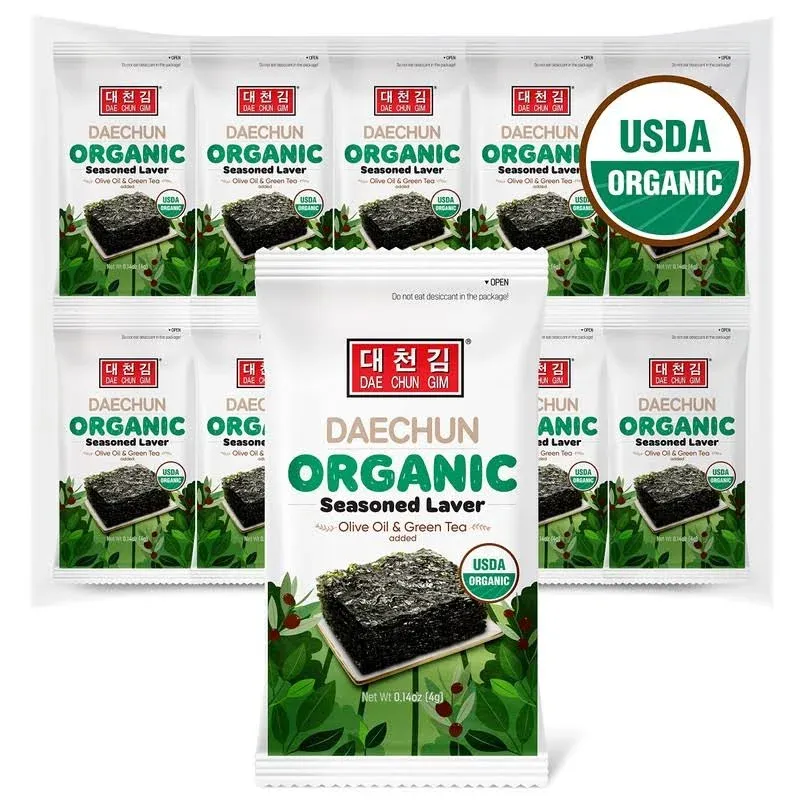 DAECHUNChoi&#039;s1 Organic Seaweed Snack 20 Pack Organic Olive Oil Organic Sesame...