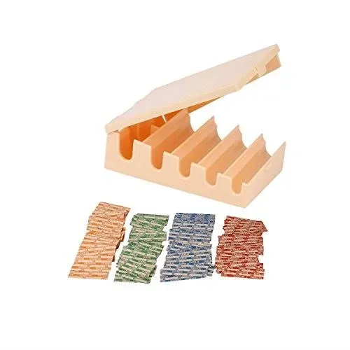 Coin Changers Tray Bundle of 100 Assorted Wrappers with 1 Compact Coin Sorter & Counter Organizer