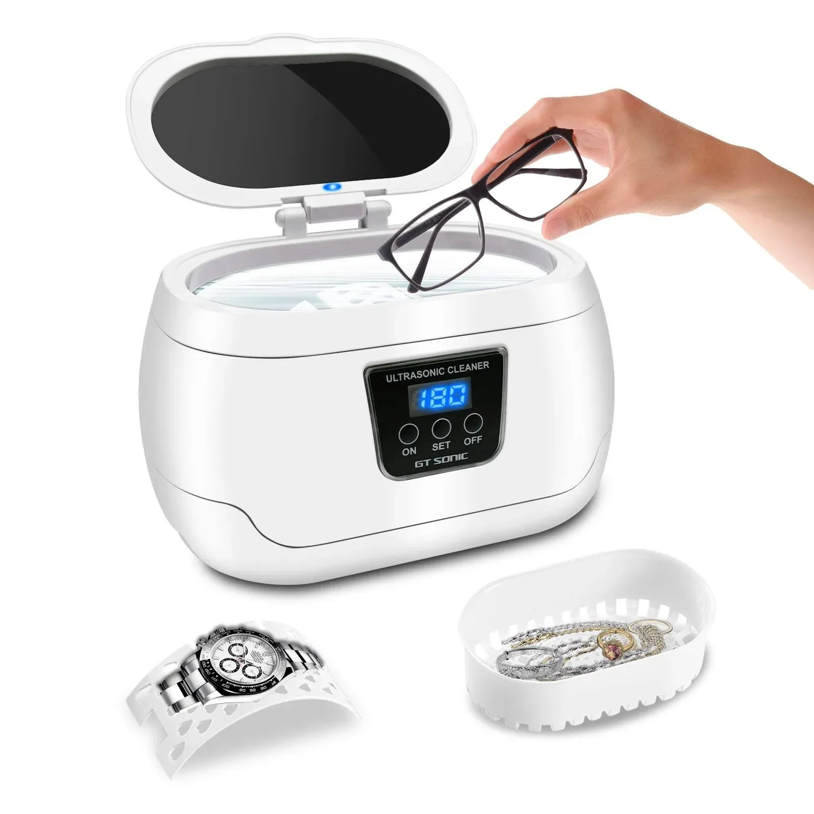 Ultrasonic Cleaner Professional Ultrasonic Jewelry Cleaner 20 Ounces600ML wit...