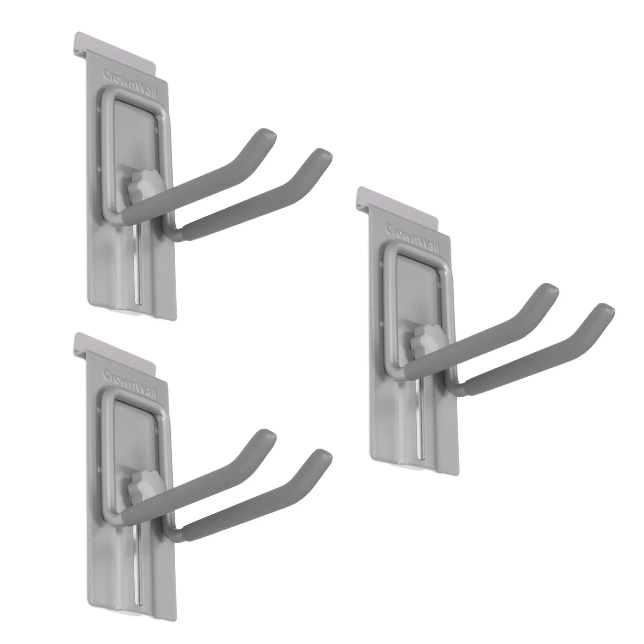 CrownWall Slatwall 55 lbs. 4 in. Locking Double Hook (3-Pack)