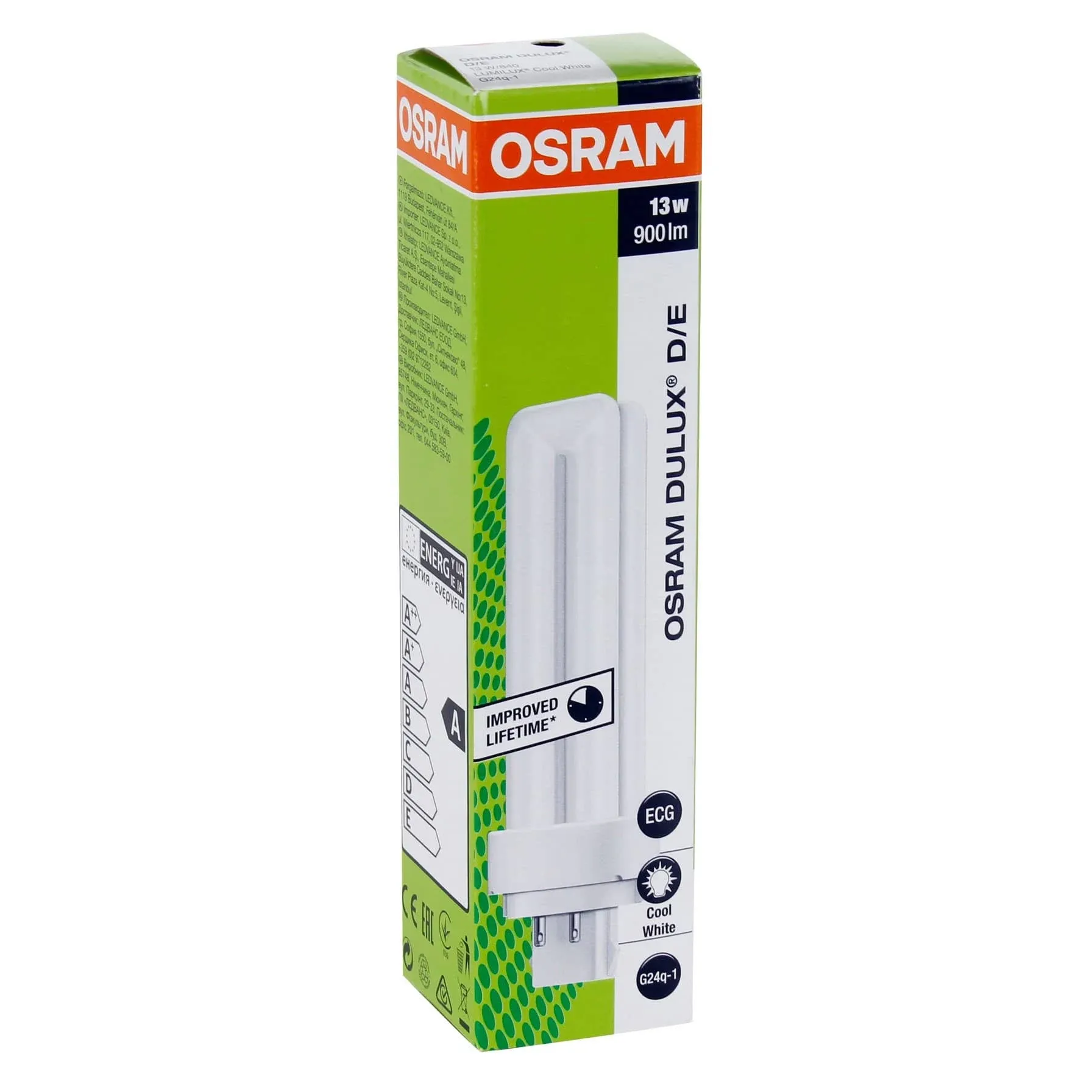 Osram 017594 Dulux D/E 13W/840 Lumilux Cool White 4-PIN lamp G24q-1 13W 900lm