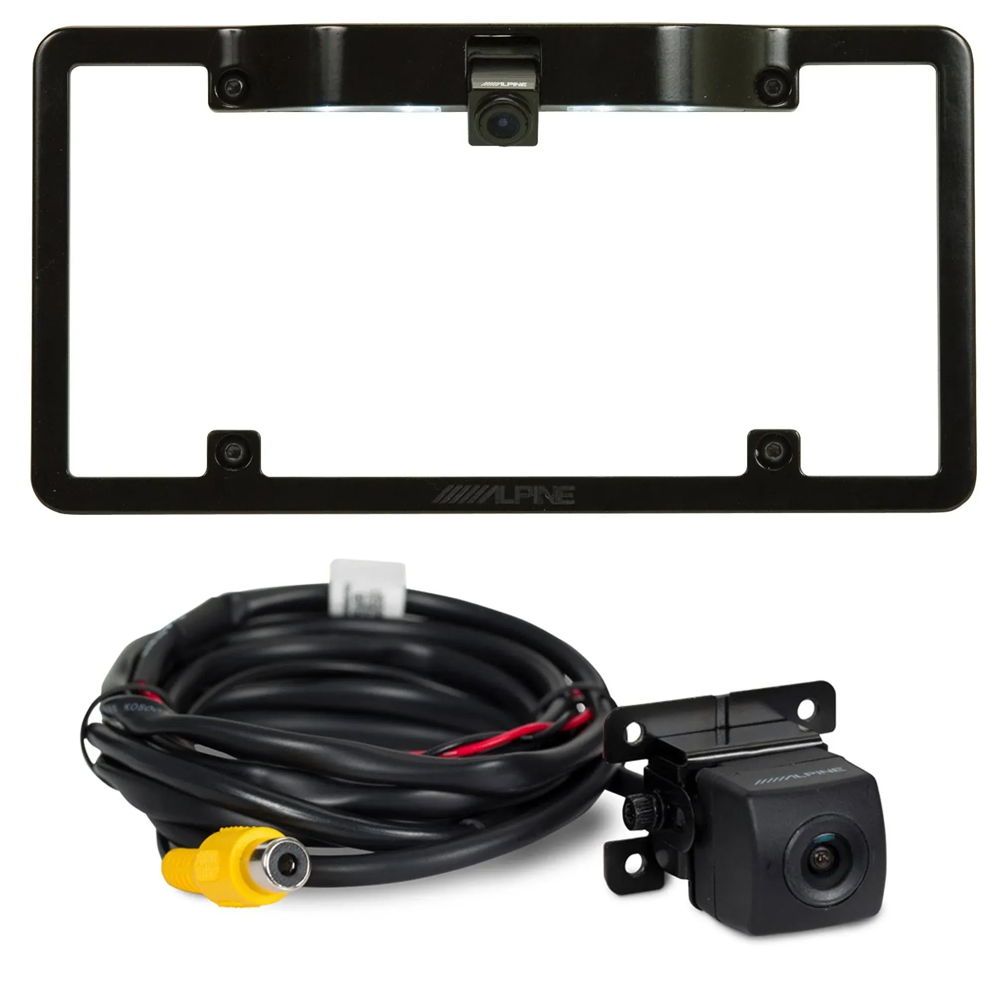 Alpine KTX-C10LP License Plate Frame with Alpine HCE-C1100 Back Up Camera