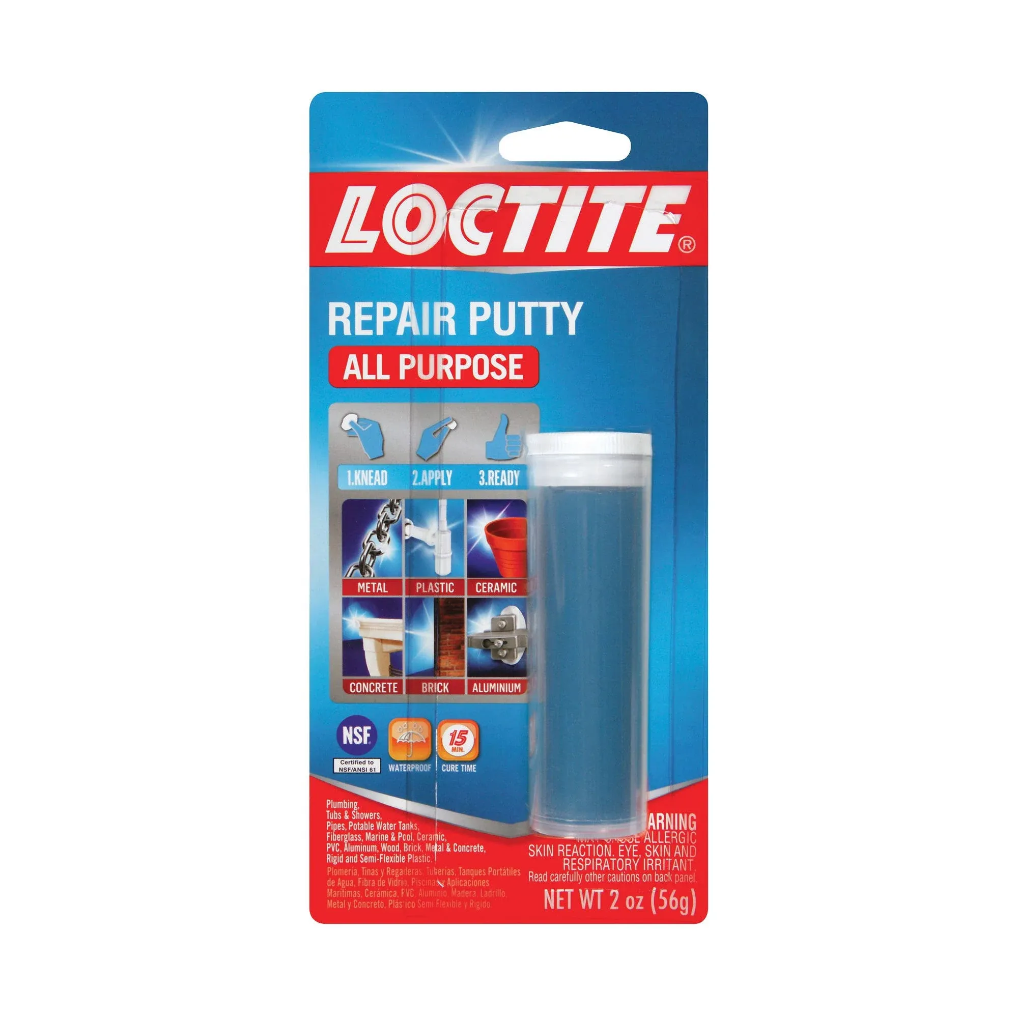 Loctite 1999131/431348 All-Purpose Repair Putty, Solid, Blue/White, 2 