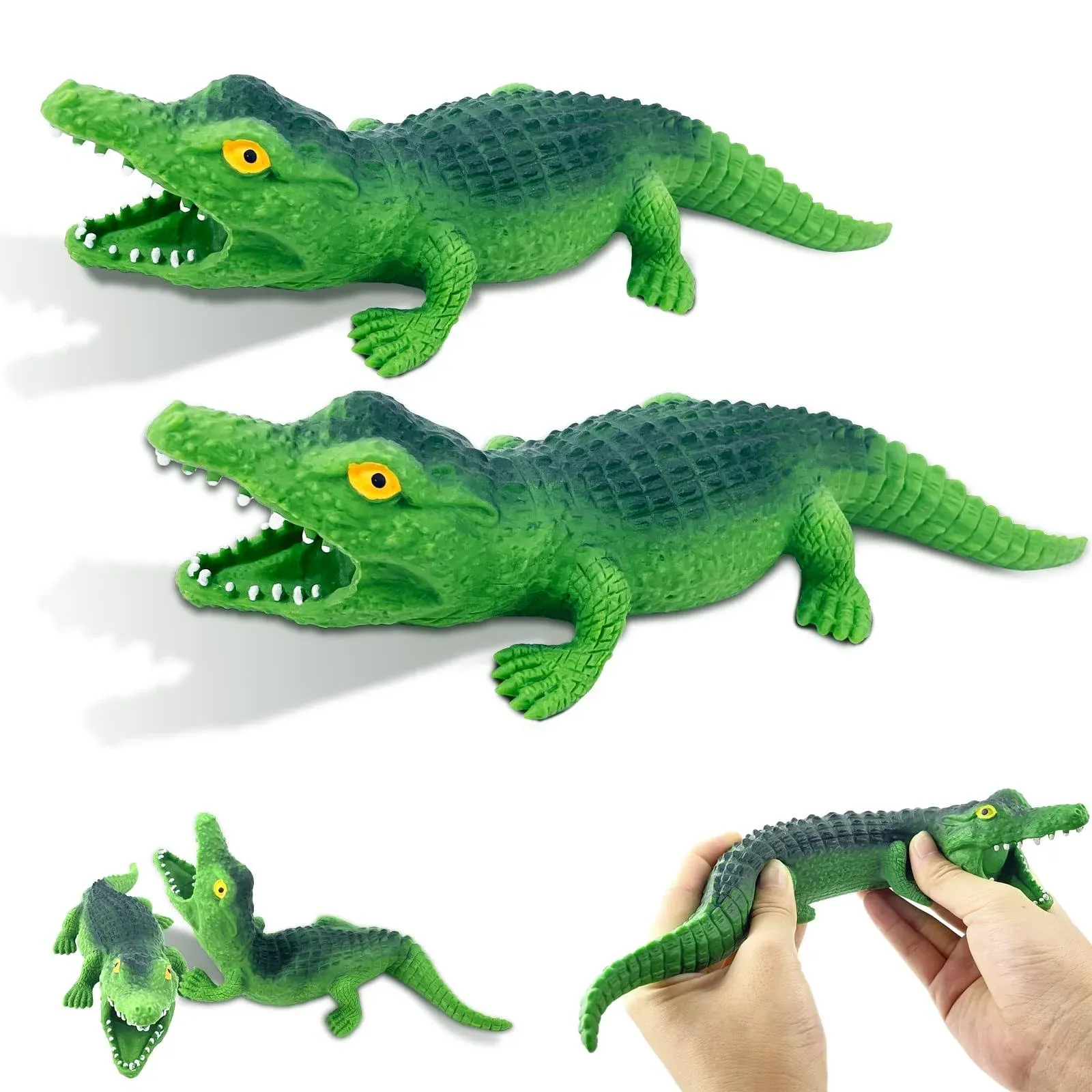 Stretchy Animal Sensory Stress Relief Toys Crocodile Squishy Stress Toys Alligators Squeeze Sand Rebound Ball Fidget Knead Toy Pinch Stress Relieve Party Favors