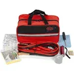 Lifeline AAA Premium Road Kit, 42 Piece Emergency Car Kit with Jumper Cables, Flashlight and First Aid Kit,4330AAA,Black