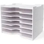 File Sorter Organizer for Desk - 7 Tier Wide Letter Mail Tray Storage Rack, A4 P