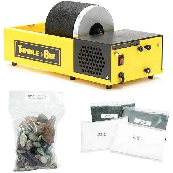 Tumble-Bee Rotary Rock Tumbler | Includes Rock &amp; Polish Kit | Model TB-12, 1X2LB