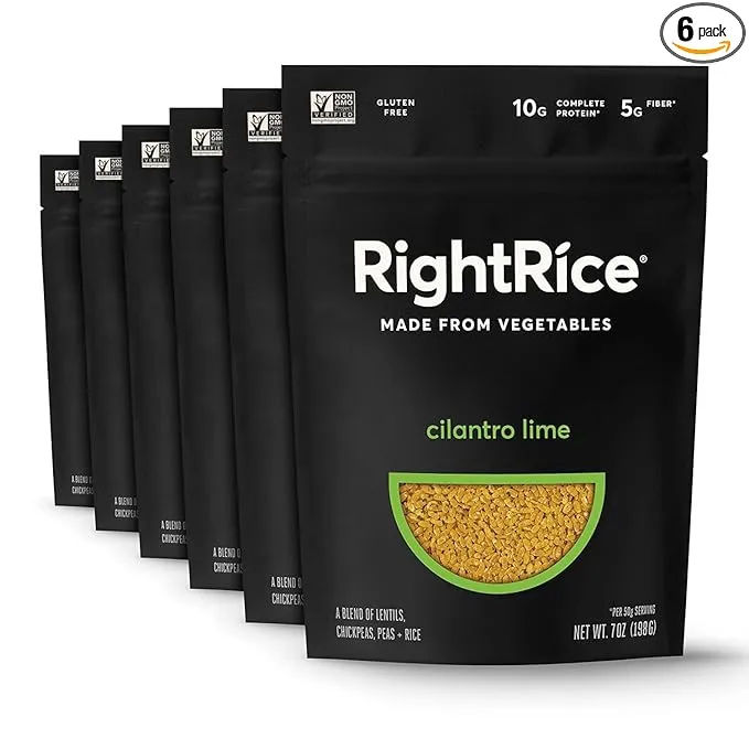 RightRice Cilantro Lime Vegetable. Rice Made from Vegetables, 7 Oz (Pack of 6)