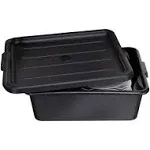 Restaurantware LID ONLY: RW Clean 23.2 Inch x 16.9 Inch Bus Tub Lid 1 Snap-On Lid For Bus Box - With Handles Black Plastic Restaurant Tub Lid Bus Tub Sold Separately