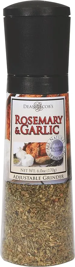 Dean Jacob&#039;s Rosemary &amp; Garlic Chef Size, Jumbo Adjustable Grinder - 6.0 oz.