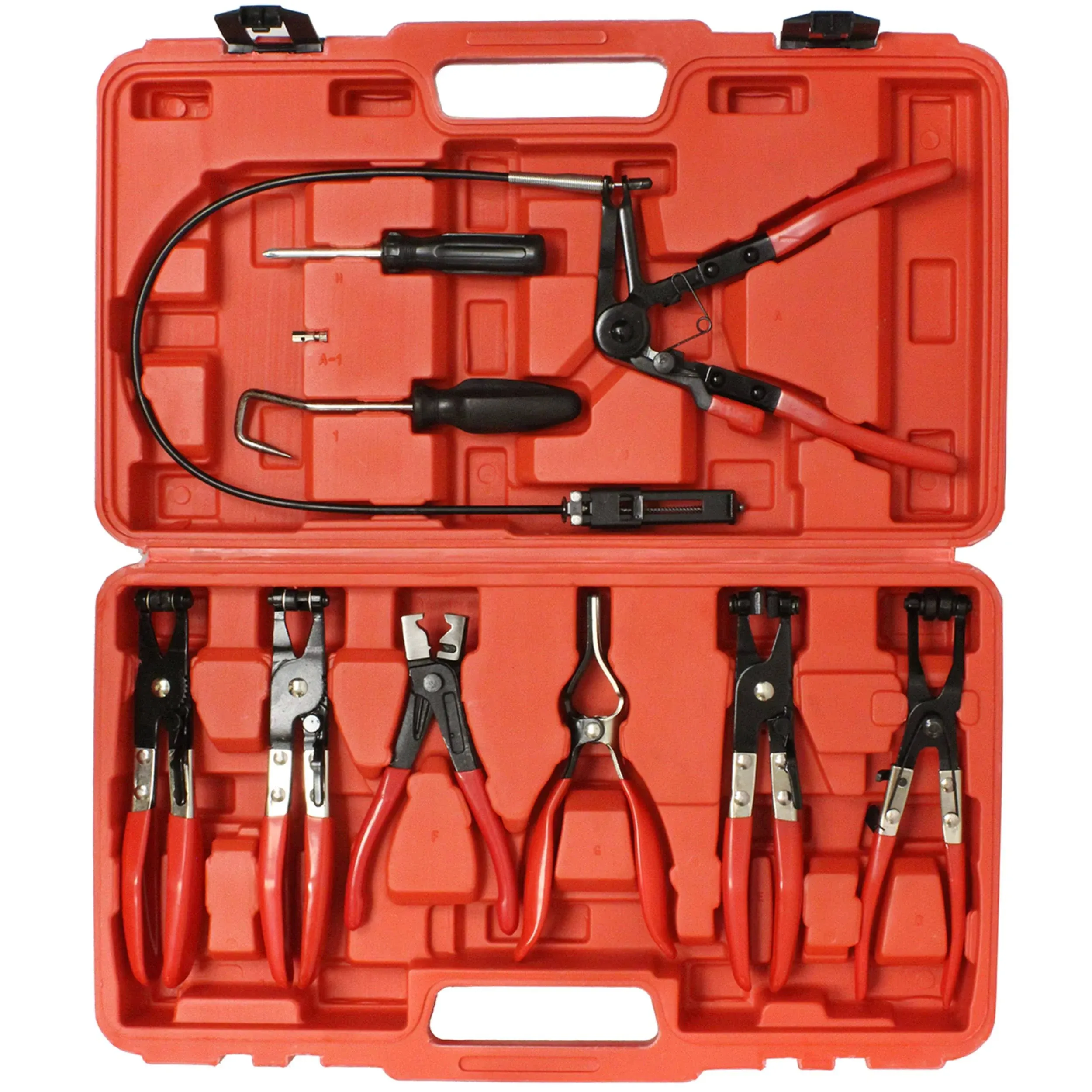 ABN Hose Clamp Plier 9-Piece Set – Universal Automotive Fuel Hose, Oil Hose, Water Hose Removal Pliers Remover Tool Kit