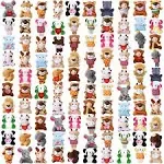 100 Pcs Mini Plush Stuffed Animal Bulk Small Animal Toys Keychain Decoration Party Favors Easter Egg Stuffer for Kids Birthday Carnival Classroom Prizes Gift Goodie Bag Filler (Forest Animals)