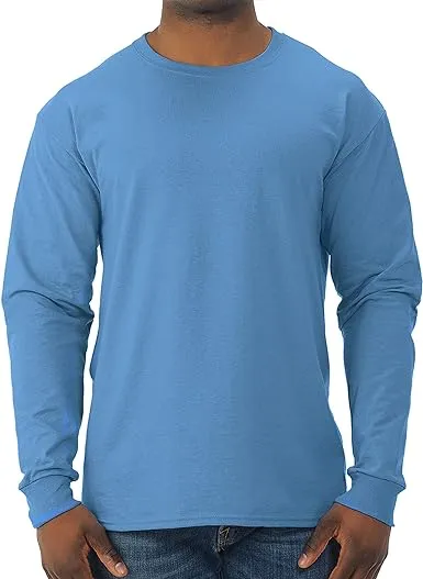 Jerzees Men's Dri-Power Cotton Blend Long Sleeve Tees, Moisture Wicking, Odor Protection, UPF 30+, Sizes S-3x