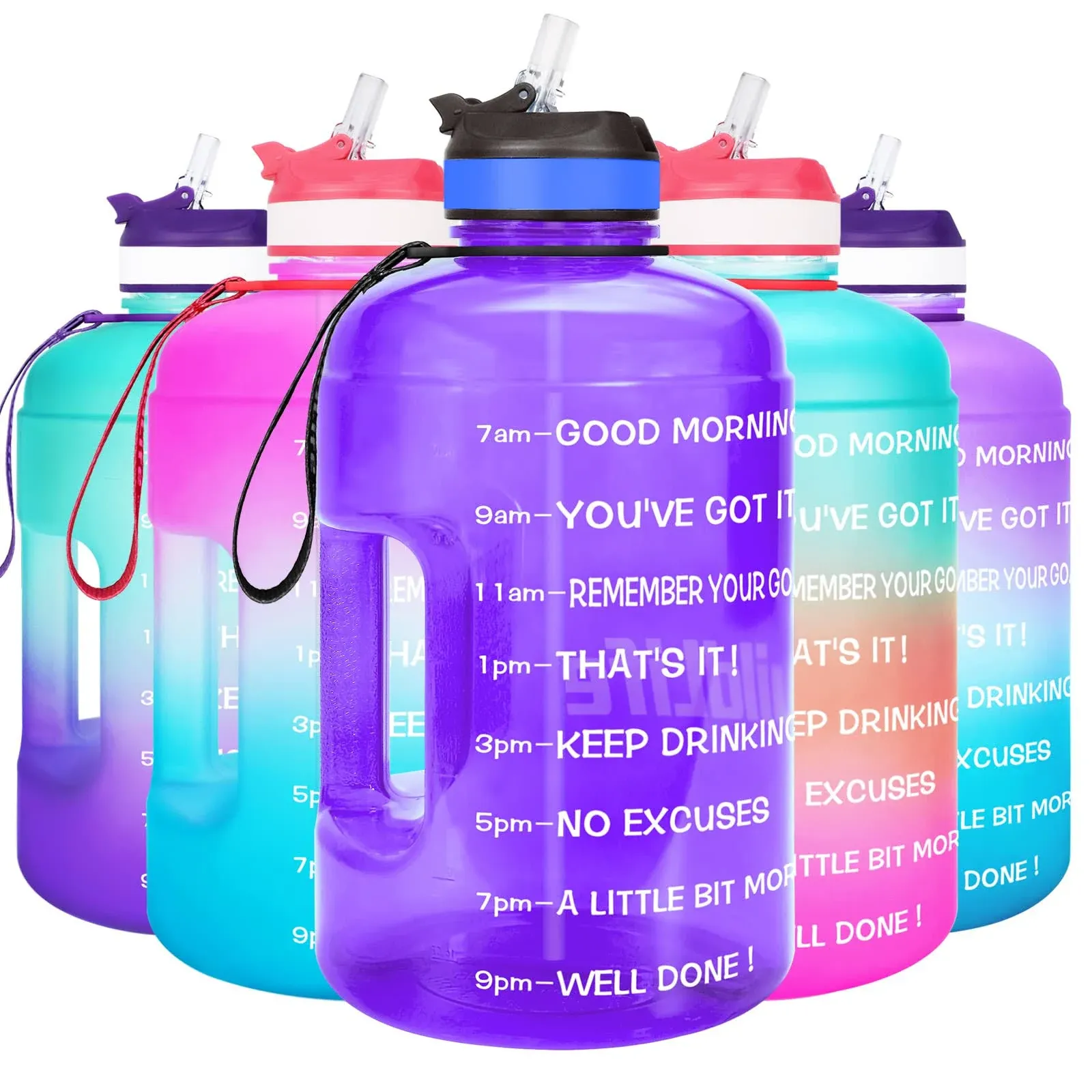 BuildLife Gallon Motivational Water Bottle with Time Marked to Drink More Daily ...