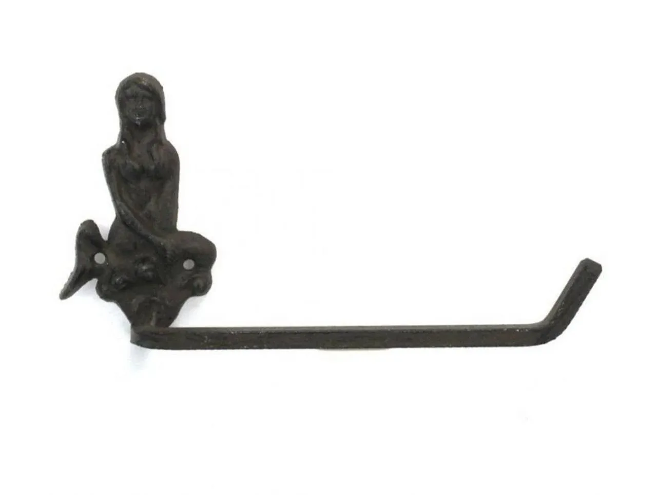 Cast Iron Mermaid Toilet Paper Holder 10"