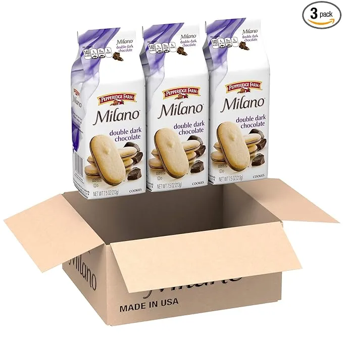 Pepperidge Farm Milano Cookies, Double Milk Chocolate, 7.5 Ounce (Pack of 3)