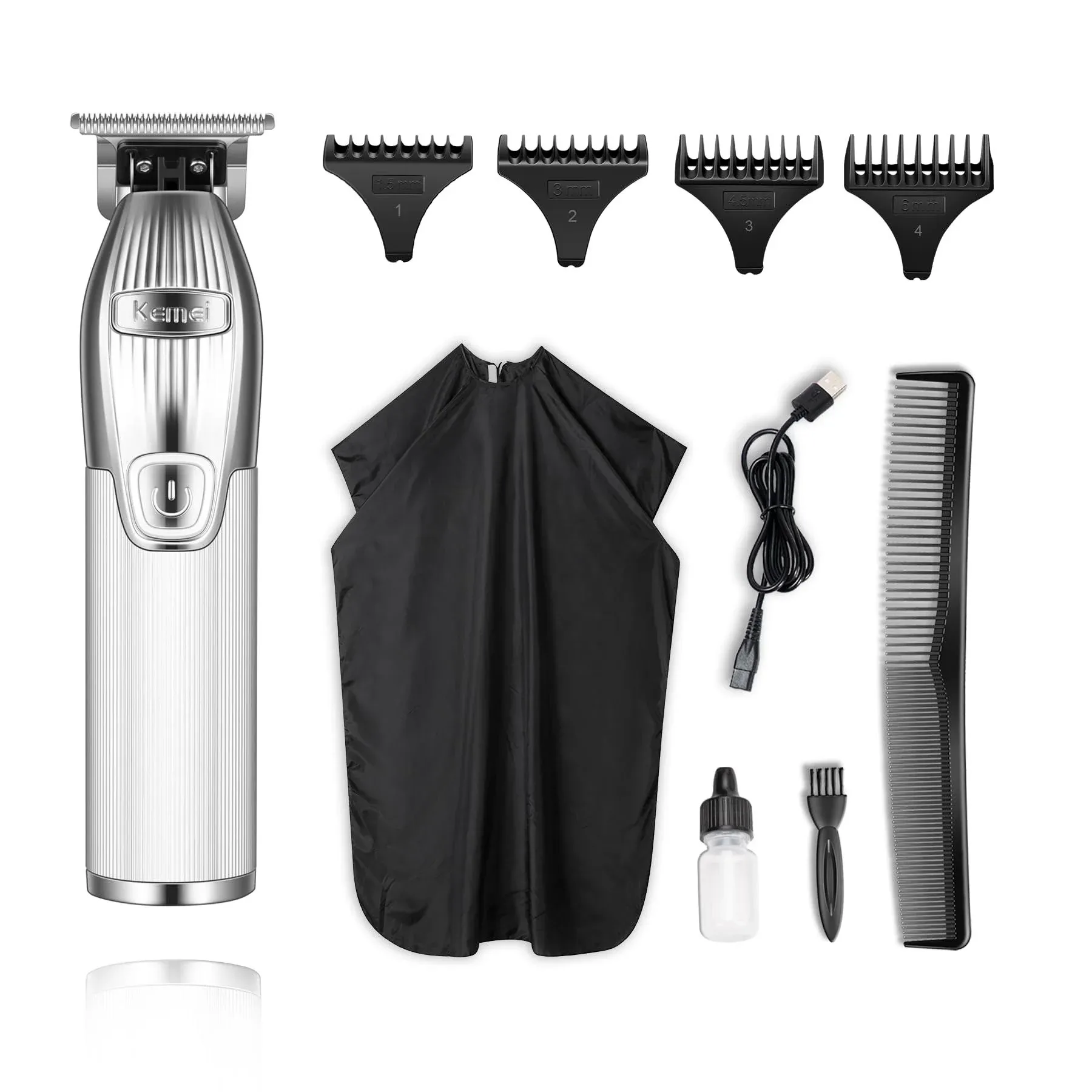 Kemei 0mm Baldheaded Hair Clippers for Men Professional Outliner Cordless Hair ...