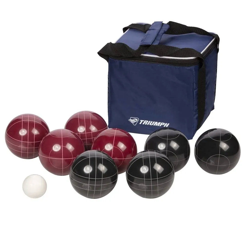 Triumph Sports Competition 100mm Resin Bocce Ball Outdoor Game Set with Carrying Bag for Easy Storage,Multi,One Size,35-7103-3