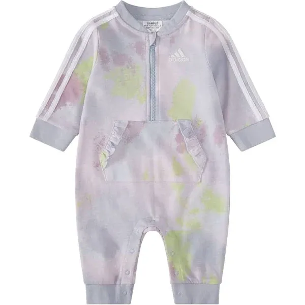 Adidas baby-girls Long Sleeve Zip Front French Terry Coveralls