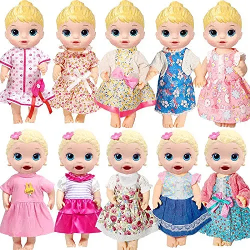 ARTST 23 PCS Alive-Baby-Doll-Clothes and Accessories 10-12-Inch-Baby-Doll-Clothes - with Bib Tableware Backpack