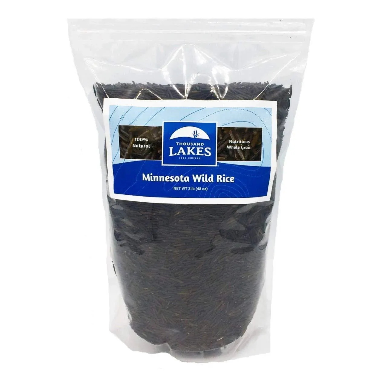 Thousand Lakes Minnesota Grown Wild Rice - 3 pounds (48 ounces) - Bulk Pouch | 100% Wild Rice | All Natural