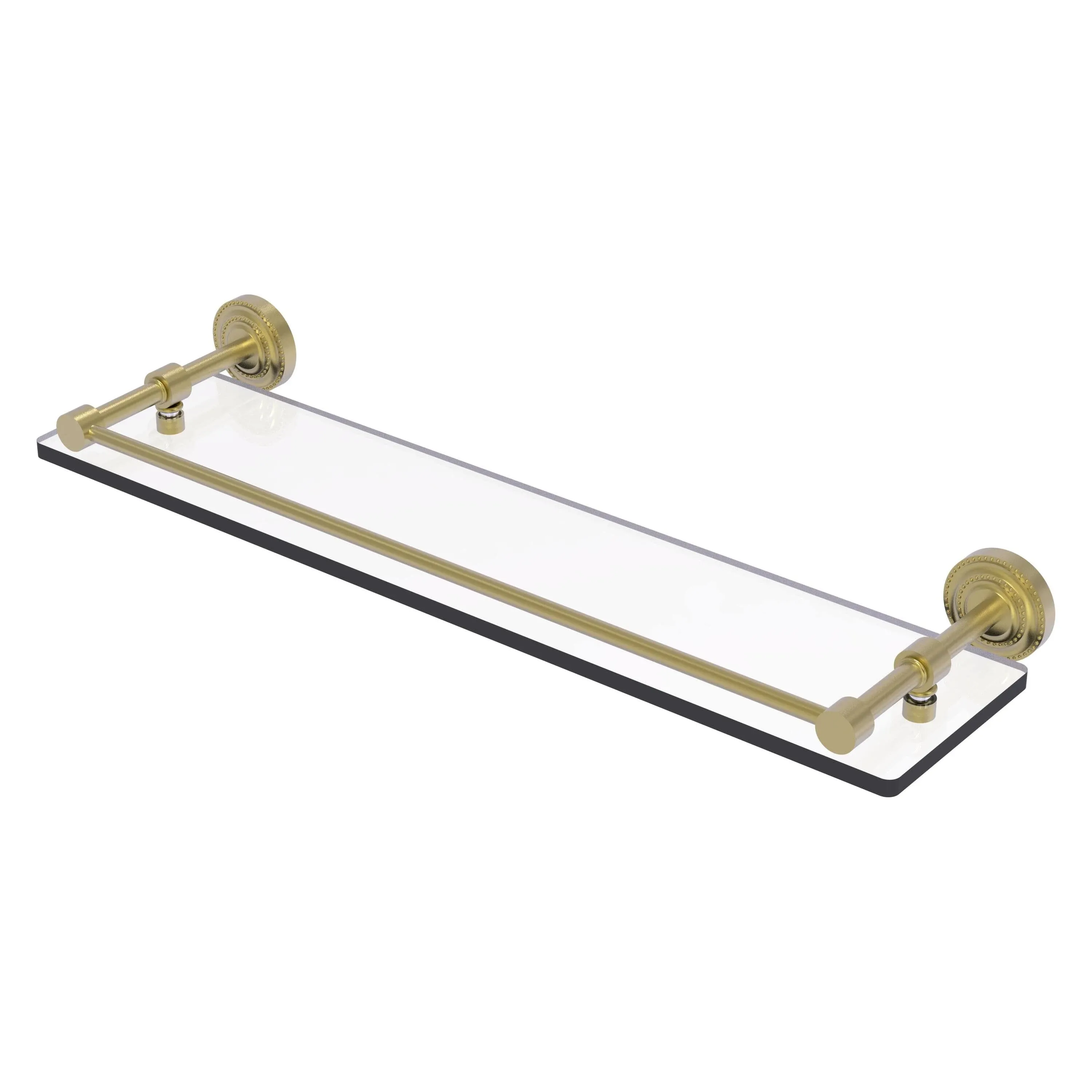 Allied Brass DT-1/22-GAL-SBR Dt 1 22 Gal Dottingham Inch Gallery Rail Glass Shelf, 22 Inch, Satin Brass