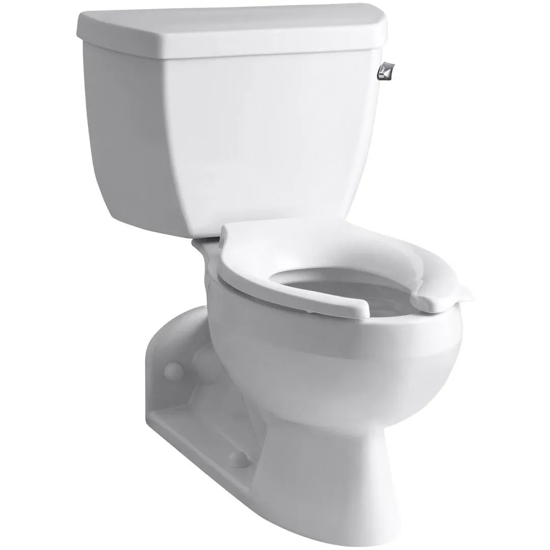 Kohler K-3554-RA-0 White Barrington Two-Piece Elongated Toilet, 1.6 GPF