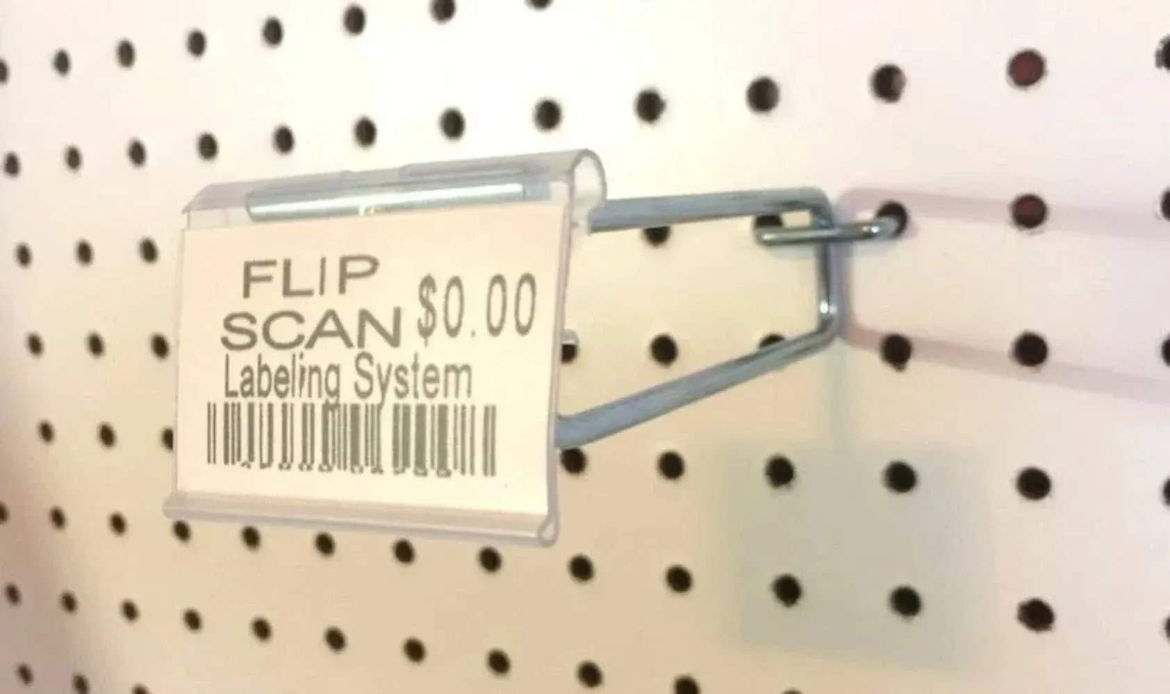 50 PACK 6 Inch Flip Scan™ Metal Peg Hooks w/Label Holder 1/8&#034; to 1/4&#034; Pegboard