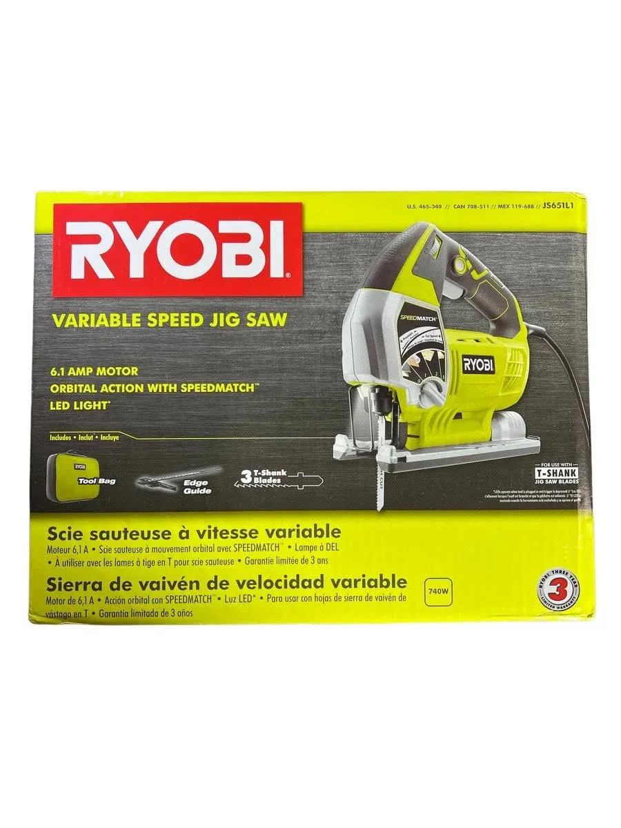 RYOBI 6.1 Amp Corded Variable Speed Orbital Jig Saw with SPEEDMATCH Technology