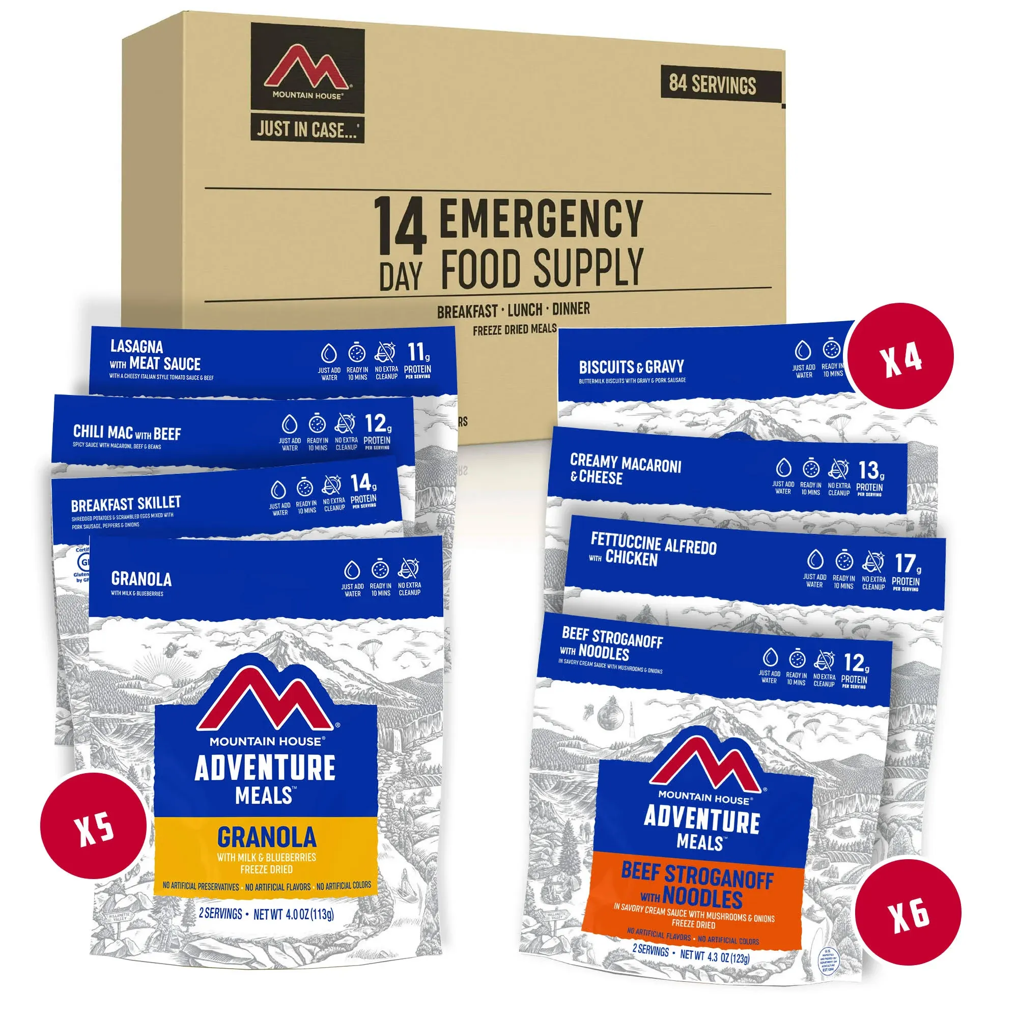 Mountain House 14-Day Emergency Food Supply | Freeze Dried Survival &amp; Emergency 