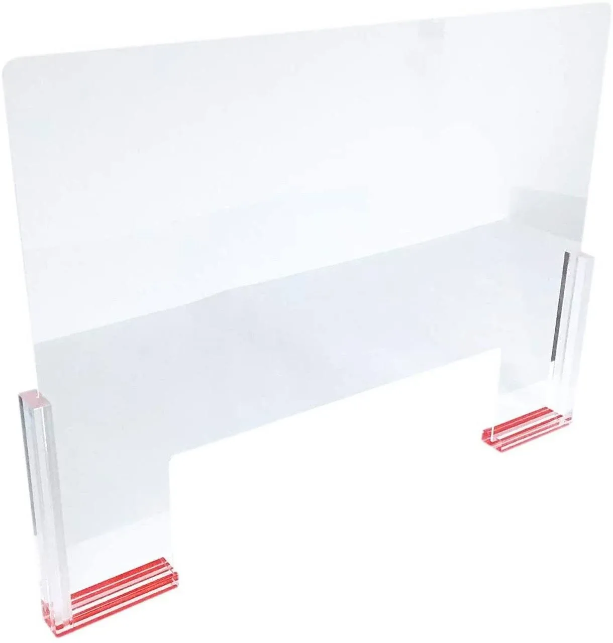 888 Display Pack of 2 Elegant Plexiglass Shield Sneeze Guard Finished Corner Edge Design - Elegance with Protection for Reception Desk Checkout Counter Nail Salon Services Office Setting