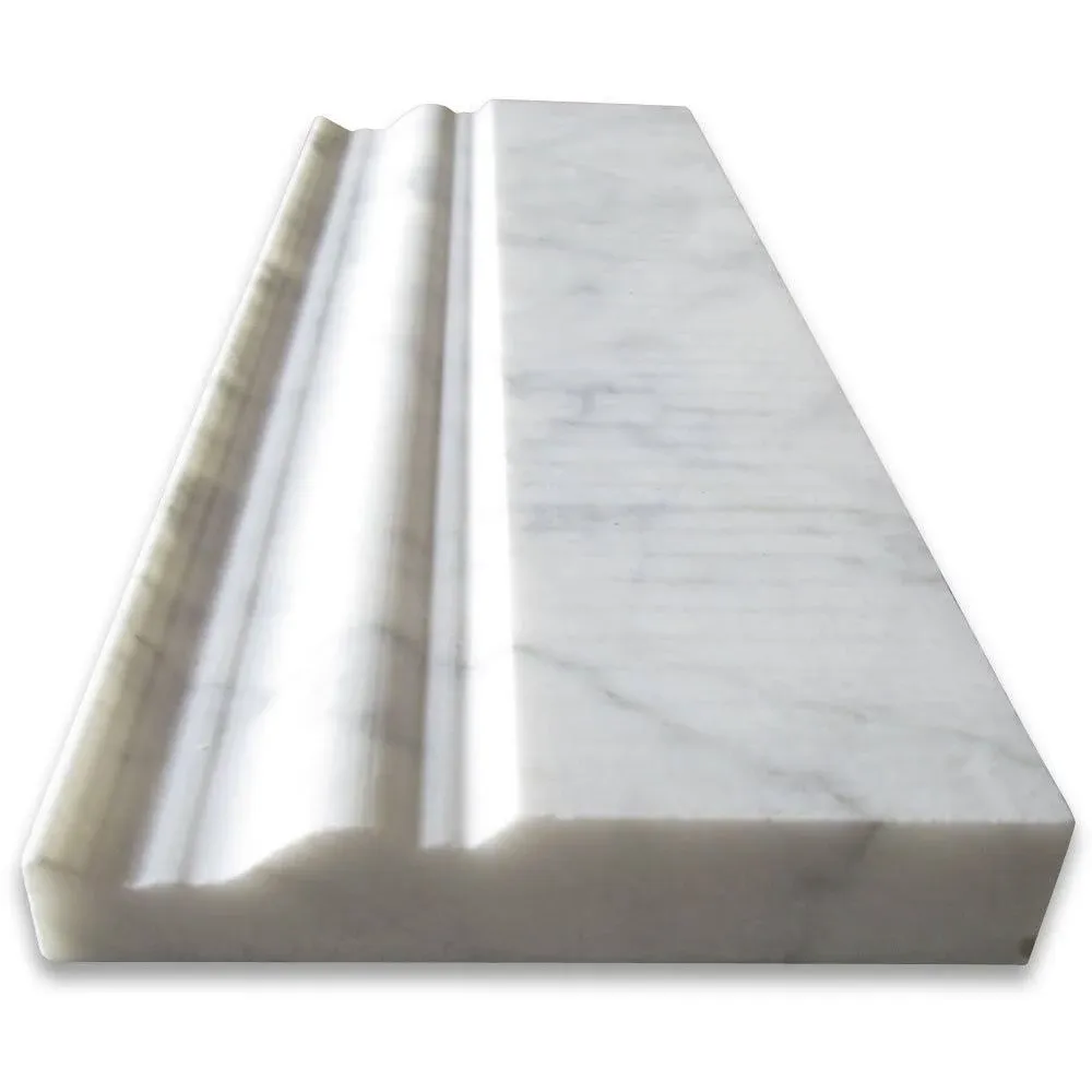 Stone Center Online Carrara White Italian Carrera Venato Baseboard Crown Molding