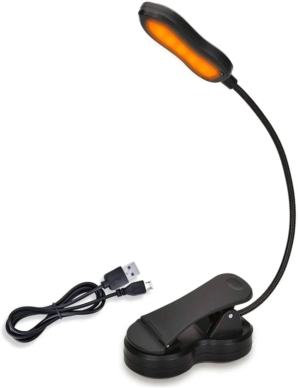 Amber Book Light, Rechargeable Blue Light Blocking Reading Light, Clip on Book L