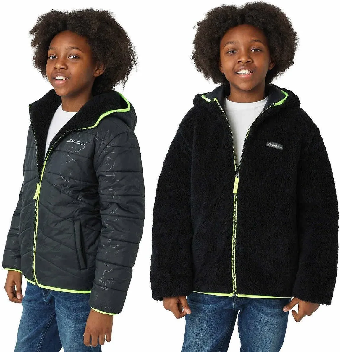 Eddie Bauer Kids Reversible Plush Hoodie Jacket