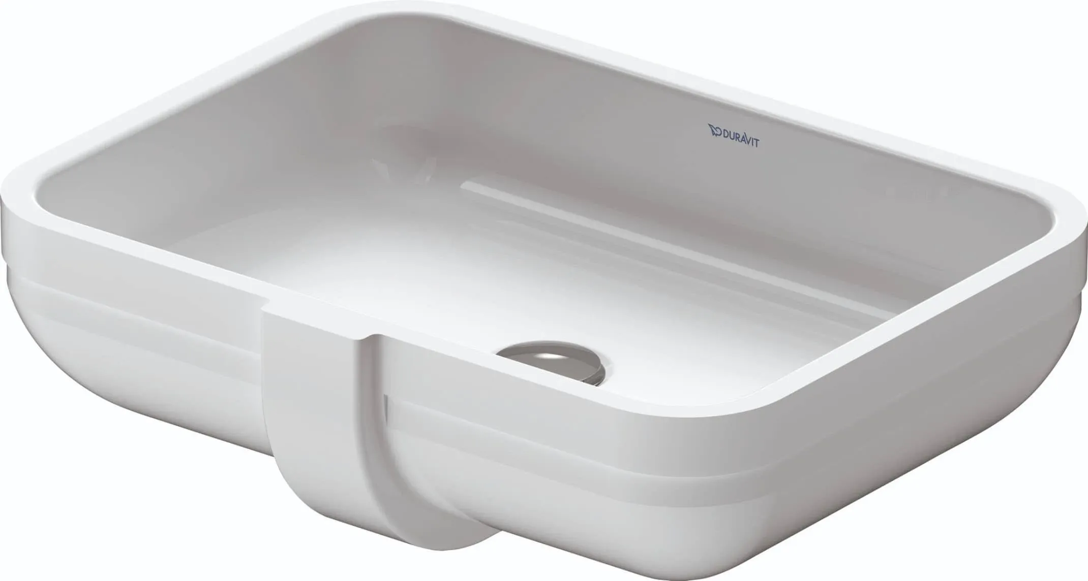 Duravit 0457480000 Happy D.2 18-7/8" L X 15-1/8" W X 6-3/4" H Rectangular Undermount Bathroom Sink with Overflow in White